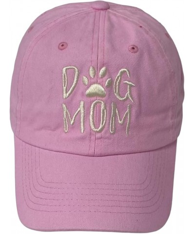 New! Unisex Vintage Cotton Washed Embroidered Baseball Cap Dog Pink Cotton $11.59 Baseball Caps