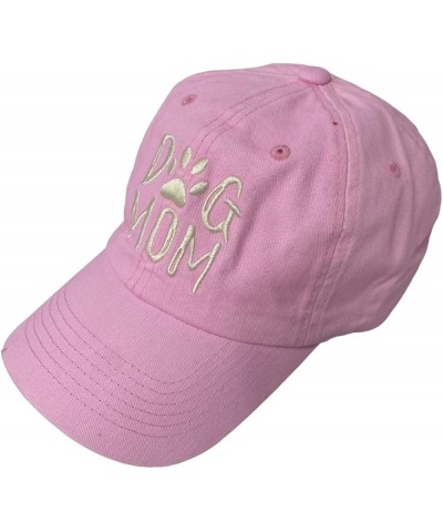 New! Unisex Vintage Cotton Washed Embroidered Baseball Cap Dog Pink Cotton $11.59 Baseball Caps