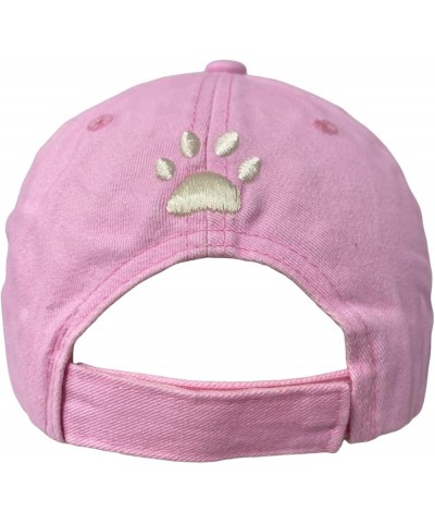 New! Unisex Vintage Cotton Washed Embroidered Baseball Cap Dog Pink Cotton $11.59 Baseball Caps