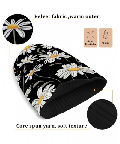 Daisy Beanie Hat for Men Women Winter Soft Warm Knit Cuffed Beanie for Outdoor Cold Weather Sports Ski Unisex Hat Cap36 $10.5...