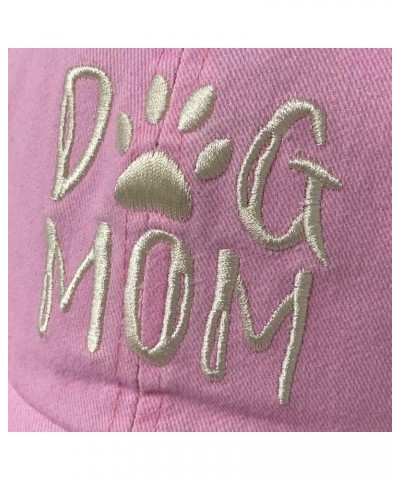 New! Unisex Vintage Cotton Washed Embroidered Baseball Cap Dog Pink Cotton $11.59 Baseball Caps