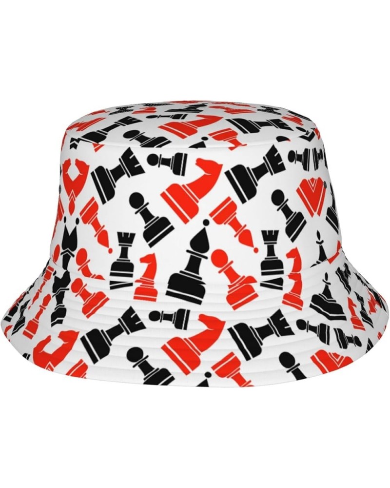 Cute Christmas Holidays Print Travel Summer Womens Bucket Hats Packable Beach Sun Fisherman Hat Hiking Hat Chess Pattern $18....