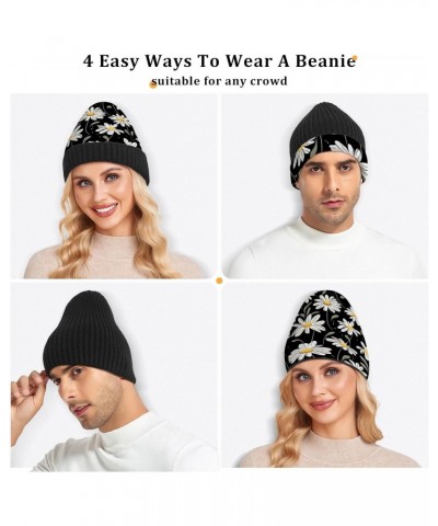 Daisy Beanie Hat for Men Women Winter Soft Warm Knit Cuffed Beanie for Outdoor Cold Weather Sports Ski Unisex Hat Cap36 $10.5...