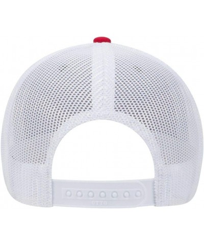 6 Panel Low Profile Contrast Vertical Mesh Back Cap Red/Nvy/Wht $10.16 Baseball Caps