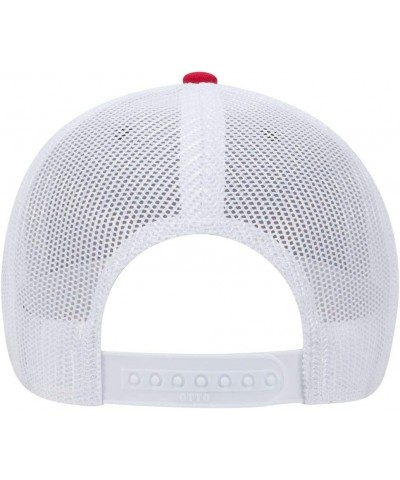 6 Panel Low Profile Contrast Vertical Mesh Back Cap Red/Nvy/Wht $10.16 Baseball Caps