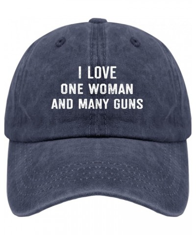 I Love One Woman and Many Guns Baseball Cap Cute Hat Pigment Black Running Hat Gifts for Her Baseball Hat Navy Blue $11.92 Su...