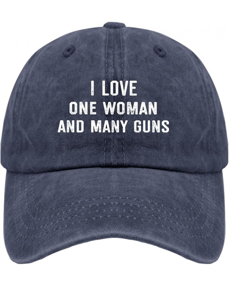 I Love One Woman and Many Guns Baseball Cap Cute Hat Pigment Black Running Hat Gifts for Her Baseball Hat Navy Blue $11.92 Su...