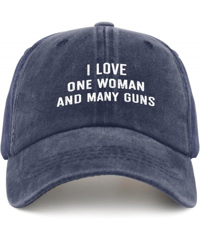 I Love One Woman and Many Guns Baseball Cap Cute Hat Pigment Black Running Hat Gifts for Her Baseball Hat Navy Blue $11.92 Su...