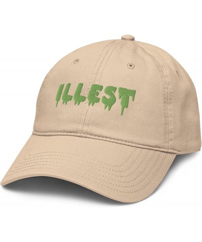 Illest Green Dripping Letters Adjustable Baseball Hat Stone $11.34 Baseball Caps