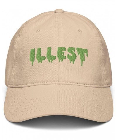 Illest Green Dripping Letters Adjustable Baseball Hat Stone $11.34 Baseball Caps