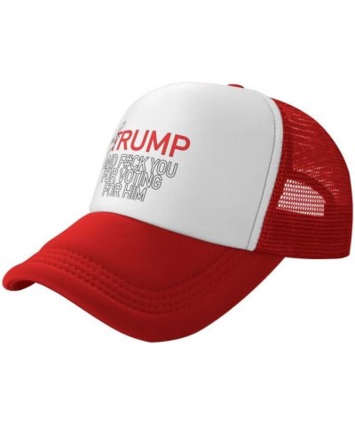 Fuck You Fuck Donald Tru-m-p Flag-Trucker Hats Denim Hats Cowboy Knit hat Baseball Caps Fisherman's hat Red $13.99 Baseball Caps