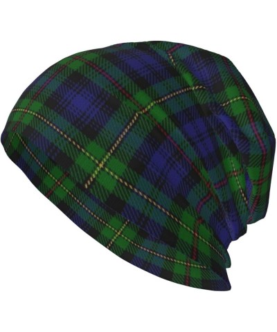 Unisex Beanie Hat Scottish Clan MacGillivray Red Green Blue Tartan Warm Slouchy Knit Hat Headwear Gift for Adult Scottish Cla...