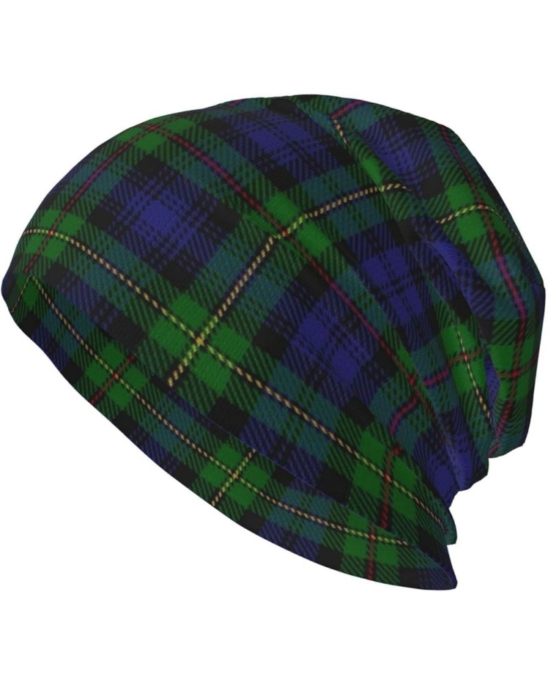 Unisex Beanie Hat Scottish Clan MacGillivray Red Green Blue Tartan Warm Slouchy Knit Hat Headwear Gift for Adult Scottish Cla...