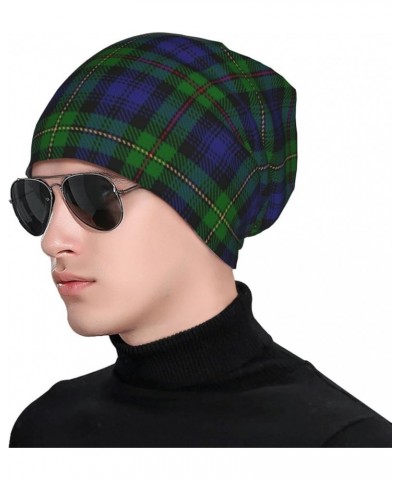 Unisex Beanie Hat Scottish Clan MacGillivray Red Green Blue Tartan Warm Slouchy Knit Hat Headwear Gift for Adult Scottish Cla...