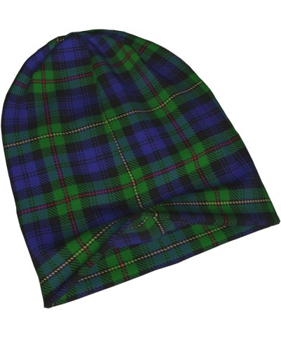 Unisex Beanie Hat Scottish Clan MacGillivray Red Green Blue Tartan Warm Slouchy Knit Hat Headwear Gift for Adult Scottish Cla...