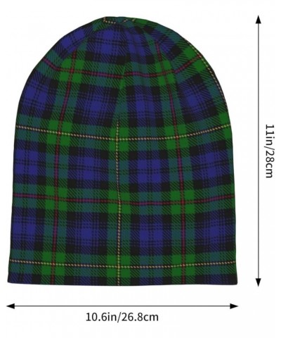 Unisex Beanie Hat Scottish Clan MacGillivray Red Green Blue Tartan Warm Slouchy Knit Hat Headwear Gift for Adult Scottish Cla...