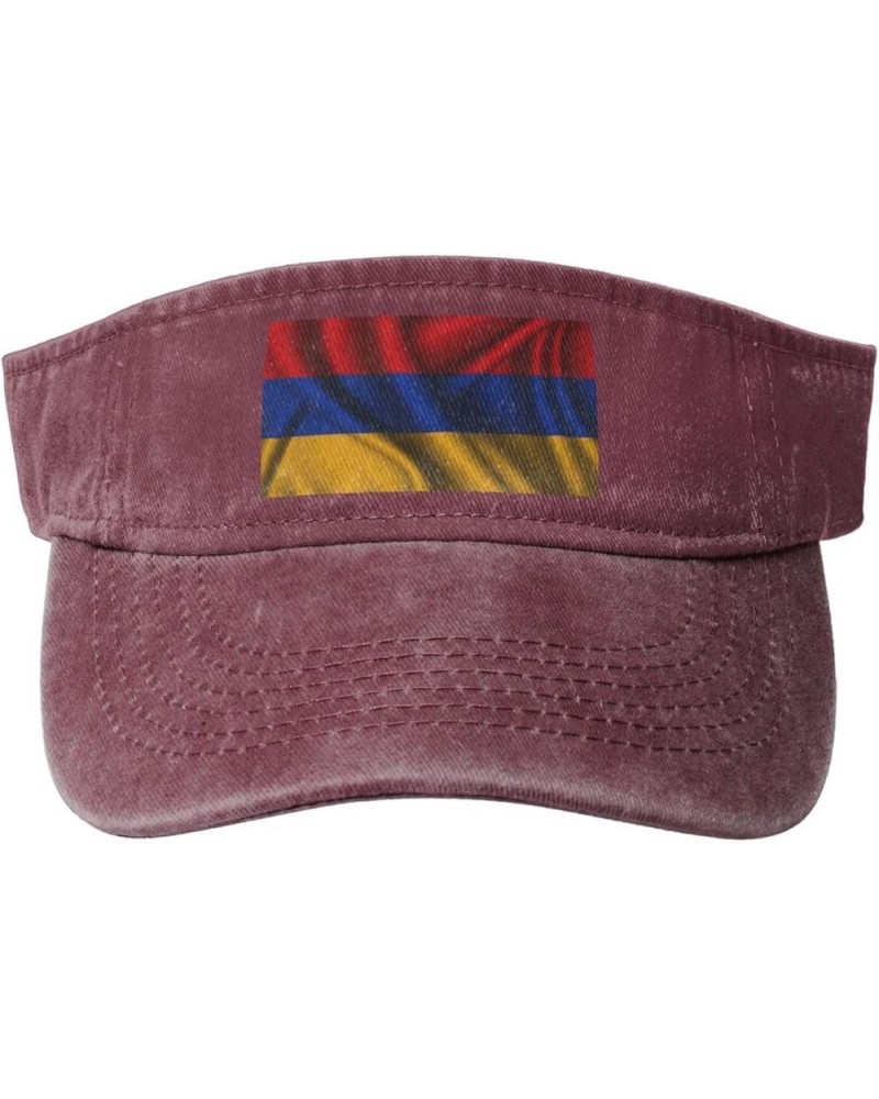 Silk Style Flag of Armenia Sun Hat Sun Visor Hats for Women Men Baseball Cap Golf Hats Red $10.65 Sun Hats