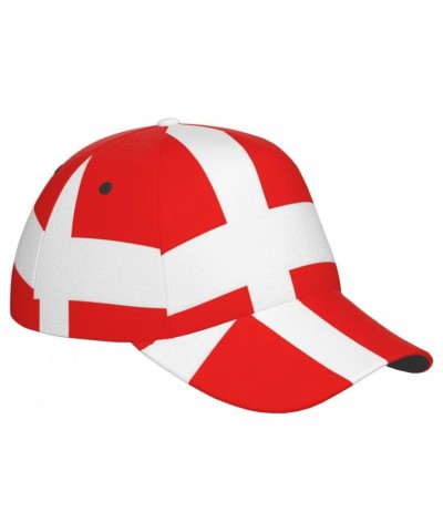 Denmark Danish Flag Curved Brim Baseball Cap, Polyester Twill Fabric, Comfortable and Breathable, with Sweatband, Sun Protect...