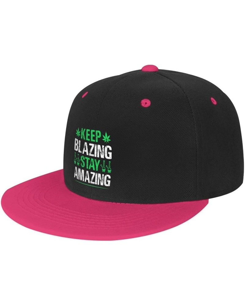 Keep Blazing Stay Amazing Baseball Cap for Men Women Snapback Hat Adjustable Flat Bill Hats Pink $12.85 Baseball Caps