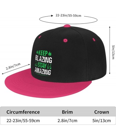 Keep Blazing Stay Amazing Baseball Cap for Men Women Snapback Hat Adjustable Flat Bill Hats Pink $12.85 Baseball Caps