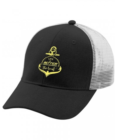 Life is Better On The Boat Golf Hat Woman Hat AllBlack Gifts for Her Sun Cap $12.59 Sun Hats