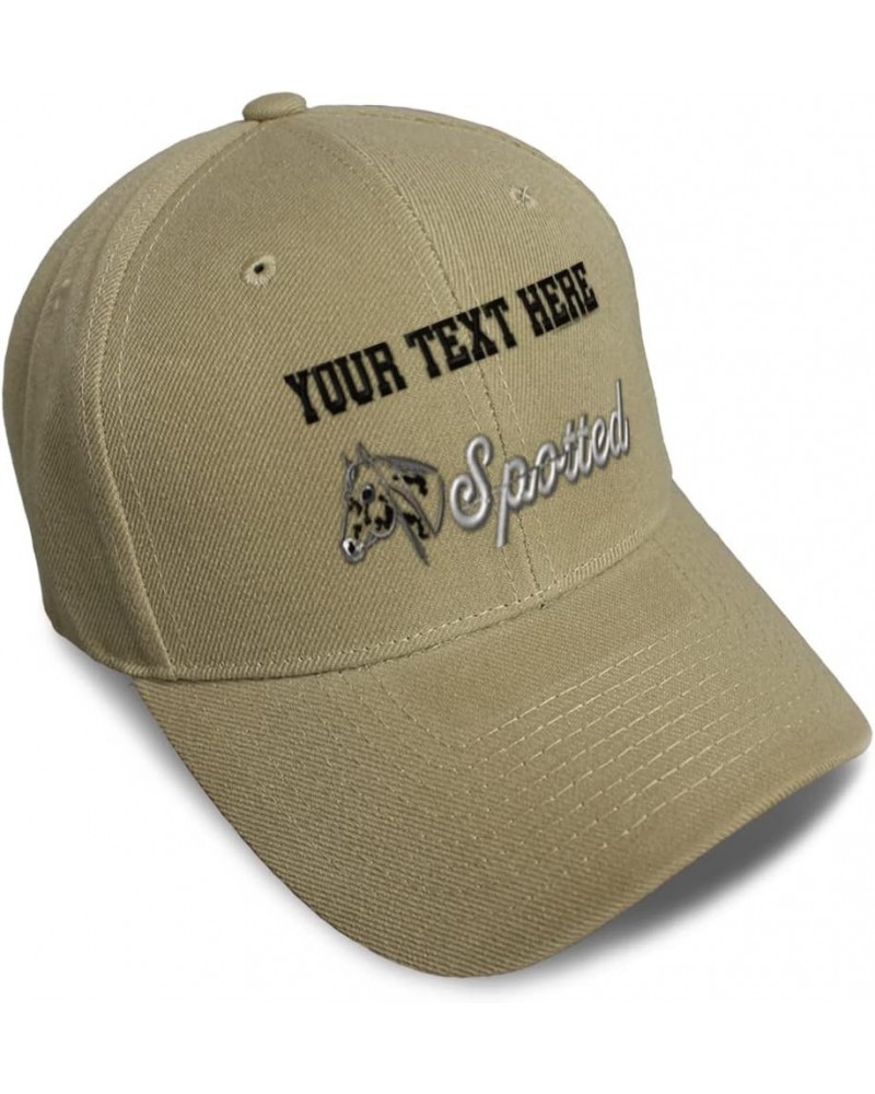 Custom Baseball Cap Spotted Horses Pony Acrylic Equestrian Dad Hats for Men and Women Khaki Personalized Text Here $15.38 Bas...