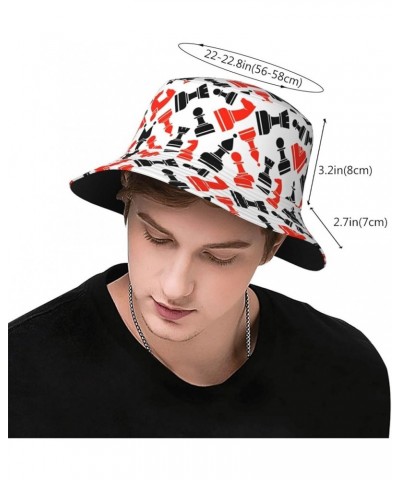 Cute Christmas Holidays Print Travel Summer Womens Bucket Hats Packable Beach Sun Fisherman Hat Hiking Hat Chess Pattern $18....