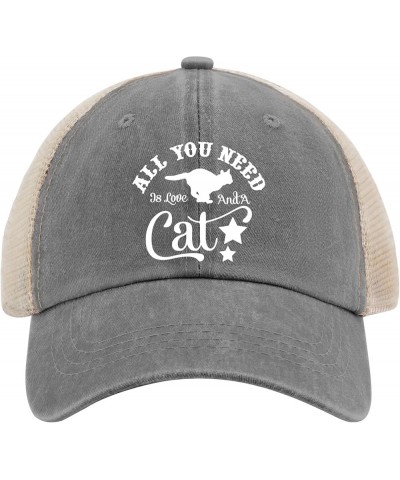 Sun hat Womens cat Star Image alll You needd is loveq Cowboy hat for Women Funny Golf hat Gifts for Him Golf Hats Gray02 $11....