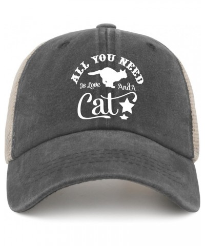 Sun hat Womens cat Star Image alll You needd is loveq Cowboy hat for Women Funny Golf hat Gifts for Him Golf Hats Gray02 $11....