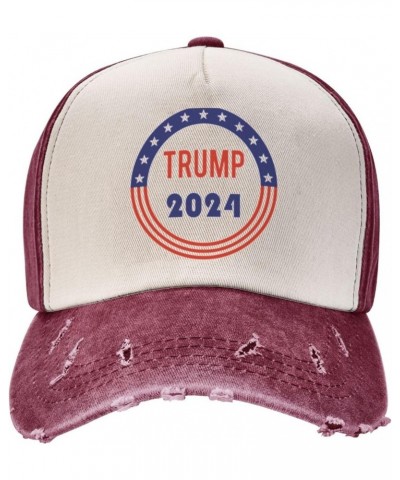 Trump 2024 Upgrade Your Style with Funny Adjustable Cotton Baseball Caps for Men and Women Dark Red $18.79 Baseball Caps