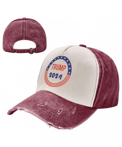 Trump 2024 Upgrade Your Style with Funny Adjustable Cotton Baseball Caps for Men and Women Dark Red $18.79 Baseball Caps