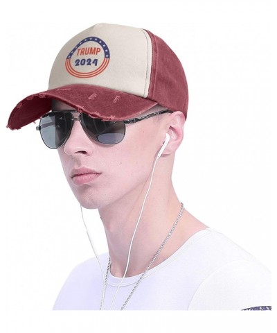 Trump 2024 Upgrade Your Style with Funny Adjustable Cotton Baseball Caps for Men and Women Dark Red $18.79 Baseball Caps