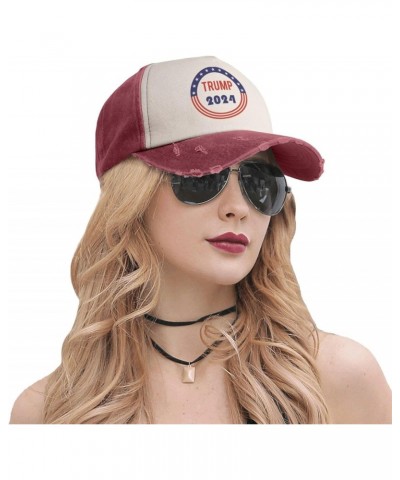 Trump 2024 Upgrade Your Style with Funny Adjustable Cotton Baseball Caps for Men and Women Dark Red $18.79 Baseball Caps