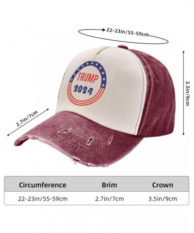 Trump 2024 Upgrade Your Style with Funny Adjustable Cotton Baseball Caps for Men and Women Dark Red $18.79 Baseball Caps