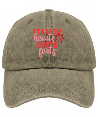 Stealin' Hearts and Bustin' Farts Dog is My Valentine Cap Running Hats for Women Pigment Black Womens Baseball Hat Pigment Kh...