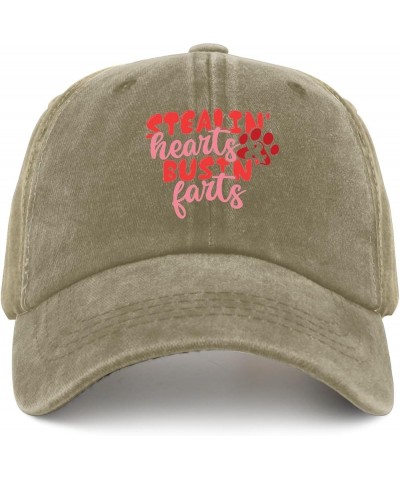 Stealin' Hearts and Bustin' Farts Dog is My Valentine Cap Running Hats for Women Pigment Black Womens Baseball Hat Pigment Kh...