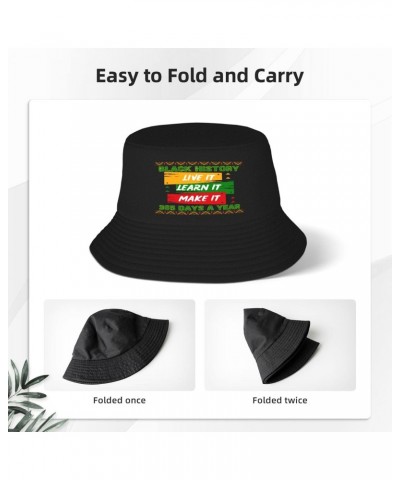 Black History Month 2024 Live-It,Learn-It,Make&It 365 Days Bucket Hat Women Fisherman Hat Men Sun Cap Unisex Hat $12.23 Bucke...