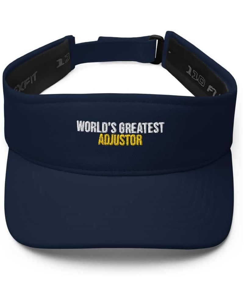 World's Greatest Adjustor Hat (Embroidered Visor) Adjustor Apparel Navy $18.39 Visors