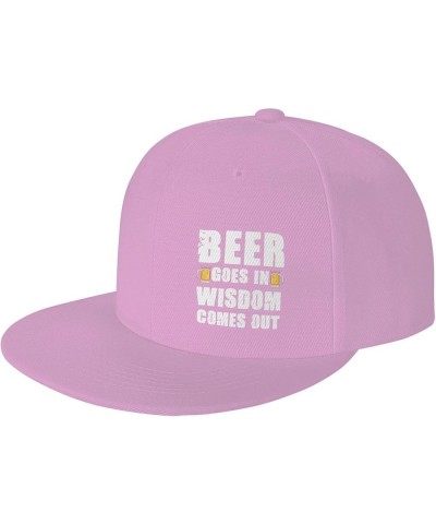 Unisex Baseball Hats Beer goes in Wisdom Comes Out Classic Dad Hat Adjustable Casquette Cap,Black Pink $11.02 Baseball Caps