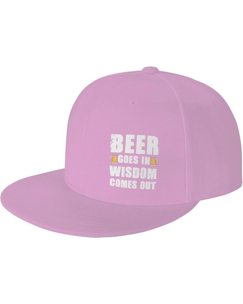 Unisex Baseball Hats Beer goes in Wisdom Comes Out Classic Dad Hat Adjustable Casquette Cap,Black Pink $11.02 Baseball Caps