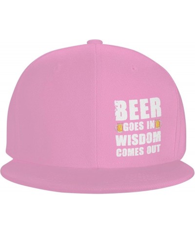 Unisex Baseball Hats Beer goes in Wisdom Comes Out Classic Dad Hat Adjustable Casquette Cap,Black Pink $11.02 Baseball Caps