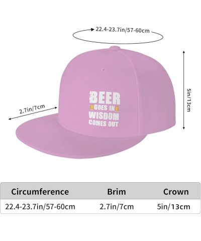 Unisex Baseball Hats Beer goes in Wisdom Comes Out Classic Dad Hat Adjustable Casquette Cap,Black Pink $11.02 Baseball Caps