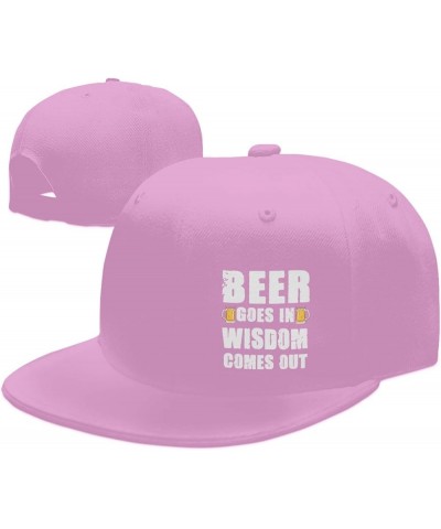 Unisex Baseball Hats Beer goes in Wisdom Comes Out Classic Dad Hat Adjustable Casquette Cap,Black Pink $11.02 Baseball Caps