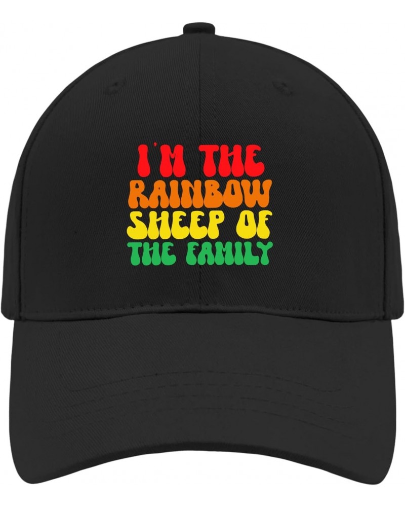 I'm The Rainbow Sheep of The Family Cap Custom Baseball Cap AllBlack Men's Hats & Caps Gifts for Boyfriends Hiking $10.55 Bas...