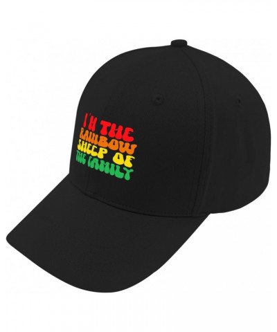 I'm The Rainbow Sheep of The Family Cap Custom Baseball Cap AllBlack Men's Hats & Caps Gifts for Boyfriends Hiking $10.55 Bas...