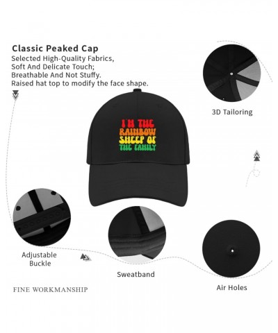 I'm The Rainbow Sheep of The Family Cap Custom Baseball Cap AllBlack Men's Hats & Caps Gifts for Boyfriends Hiking $10.55 Bas...