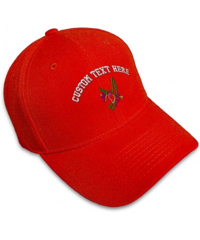 Custom Baseball Cap Mylar Hummingbird Embroidery Dad Hats for Men & Women Red Personalized Text Here $14.74 Baseball Caps