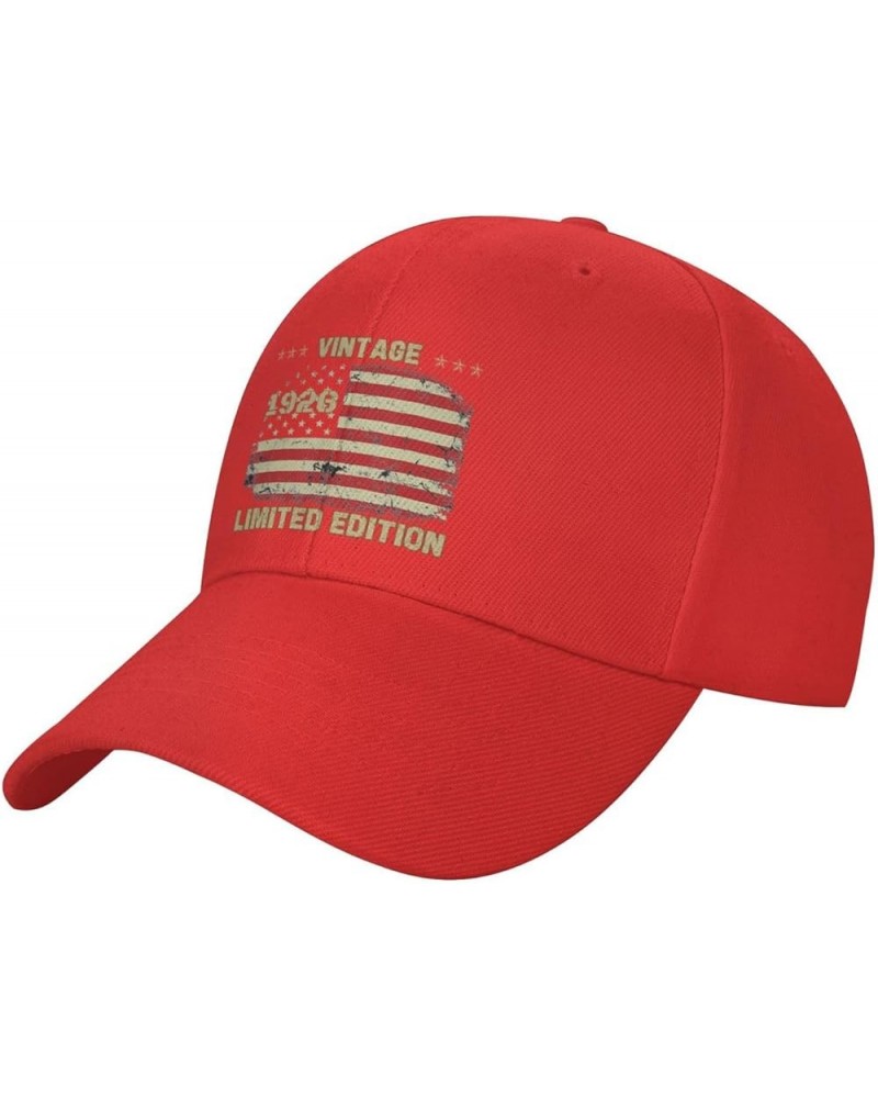 98th Birthday Gifts Vintage 1926 Hat Men Est 1926 98th Birthday Gifts for Women Hat Baseball Cap Snapback Hat Red $12.70 Base...