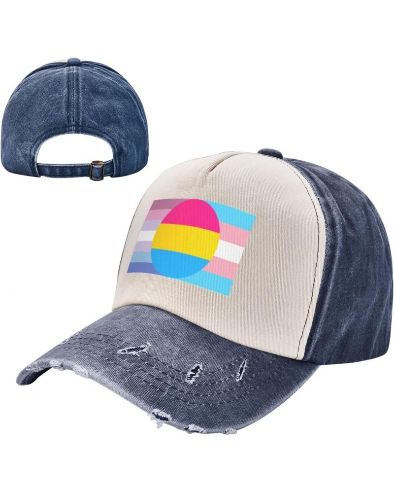 Bigender Trans Pansexual Pride Flag Baseball Cap Adult Adjustable Casual Duck Tongue Hat Golf Caps Trucker Hats Navy Blue $11...