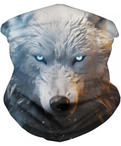 3D Viking Totem Print Balaclava Bandana Neck Gaiter Scarf Headband for Womens Mens Ice Wolf $11.50 Balaclavas